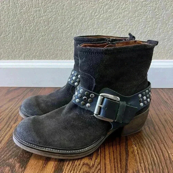 JOSEF SEIBEL Toni Studded Harness Ankle Boots Size 37/ 6.5-7 Brown Suede, - Picture 5 of 16